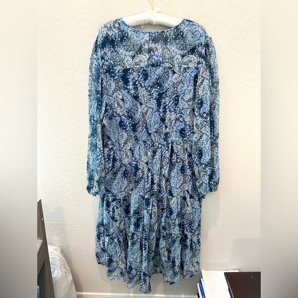 JOIE | Blue Paisley Long Sleeve Maxi Dress Parisian Print NWT | XXL - Picture 5 of 9